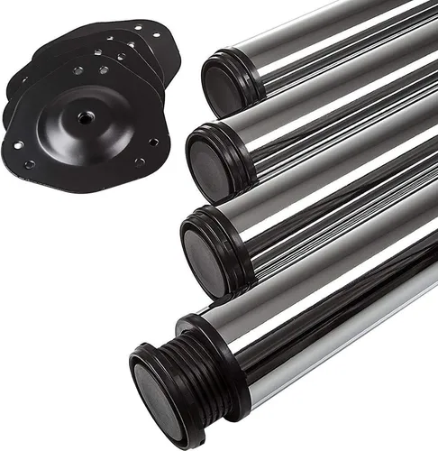 4er Set Tischbein 60 x 870 mm Chrom poliert in silber von SO-TECH