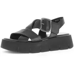 Gabor Damen Pantoletten - Bequeme Slipper für den Sommer - Wanderschuhe: Best Fitting Mules mit flacher Sohle und Klettverschluss, ideal für den Garten oder Freizeit, aus hochwertigem Textil und Leder für optimalen Komfort.