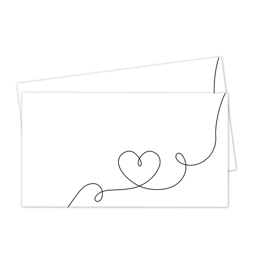 Hochzeits-Tischkarten I Platzkarte I Namenskarten I Herz-Linien Motiv I dv_1095