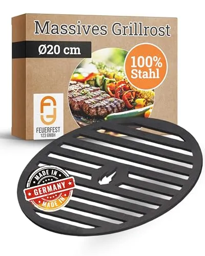 Feuerfest 123 Grillrost rund Ø 20cm – Hochwertiges Grillgitter aus massivem Stahl