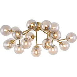 Maytoni Deckenleuchte Gold, Metall & Glas - Elegante Esstischlampe mit gleichmäßiger Lichtverteilung, ideal für stilvolle Innenräume. Maße: 75x22.5x75 cm, CE-zertifiziert.