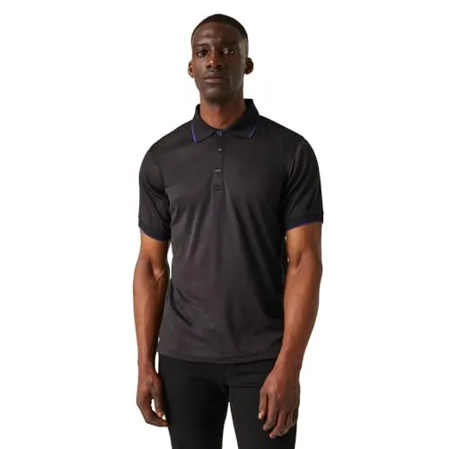 Regatta Herren Professionelles Poloshirt, kurzärmelig Polohemd, schwarz/blau, XXL
