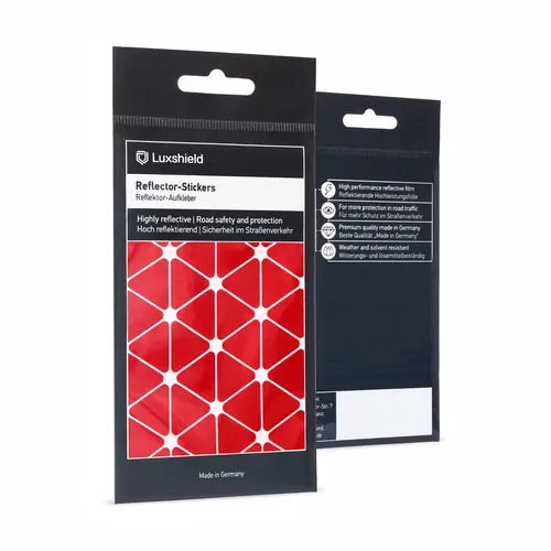 Luxshield Reflektoren Sticker Set rot - Dreiecke klein - für Fahrrad Roller