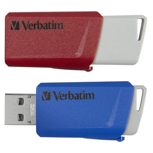 USB 3.2 Stick 32GB Store n Click - Rot-Blau, schneller Datentransfer und sicherer Schutz für Ihre Daten