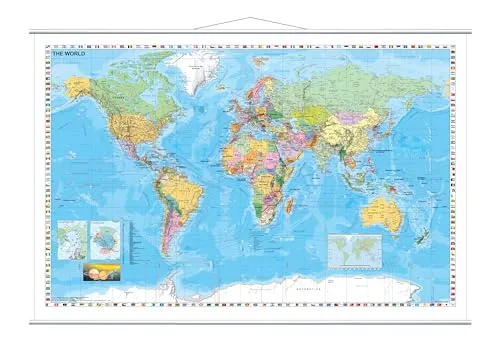 Franken KAM600 Weltkarte 137x97cm in blau von Franken