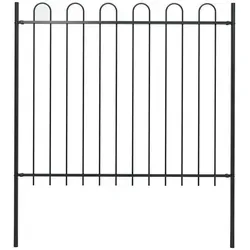 furnicato Gartenzaun Boxtel mit Bügelaufsatz, 181 x 150 cm, Schwarz
