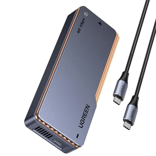 UGREEN 40Gbps M2 SSD Gehäuse mit JHL7440 Chip, USB4 NVMe Gehäuse kompatibel mit USB4 und Thunderbolt4/3, M2 NVMe Adapter für 2280 M-Key (B+M Key), USB C Aluminium SSD Adapter