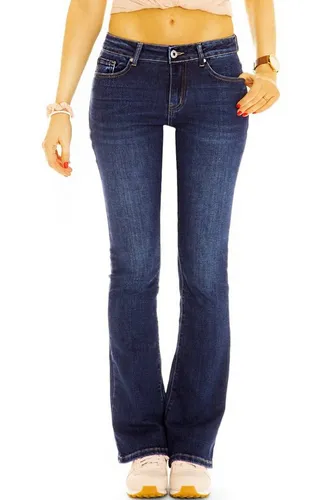 be styled Schlagjeans Low Rise Damen Boot Cut Hüftjeans Schlag Jeans Hose - j2g-1 mit Stretch-Anteil