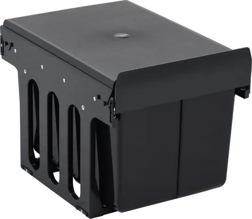 vidaXL Abfallsammler Soft-Close 36 L - Schwarz - Haushaltszubehör mit 2 separaten Behältern für einfaches Recycling. Der Soft-Close-Mechanismus schützt Möbel und ist kindersicher.