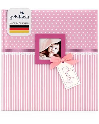Goldbuch Babyalbum Sweetheart Pink 60 Seiten - Fotoalbum für Babys mit 60 Seiten, süßes Design in Rosa mit verspielten Elementen und Platz für ein eigenes Bild - perfekt für unvergessliche Erinnerungen!
