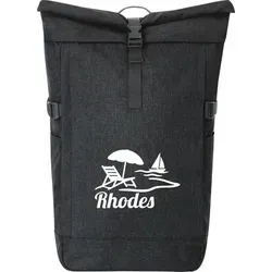 Huuraa Kurierrucksack Rhodes Griechenland 30-44 Liter Black Melange Fairtrade Rolltop Rucksack Geschenkidee - Schwarz