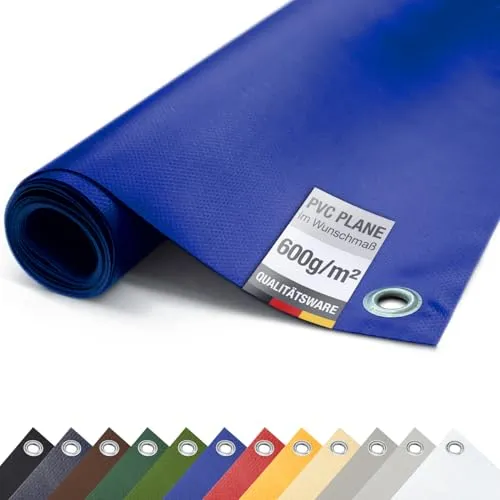 ANKO PVC Schutzplane 600g/m² mit Ösen - Robuste Abdeckplane für den ganzjährigen Außeneinsatz, 100% wasserdicht und reißfest, ideal für Landwirtschaft, Industrie und Garten.