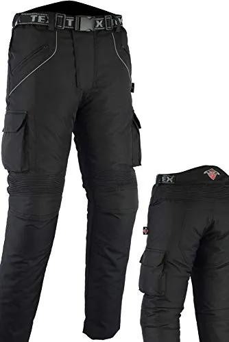 Texpeed Motorradhose Herren - Wasserdicht mit CE Protektoren - Motorradhosen für Herren mit hochwertiger, wasserdichter Cordura-Konstruktion, abnehmbaren CE-Protektoren und verstellbarem Gürtel für optimalen Schutz und Komfort.