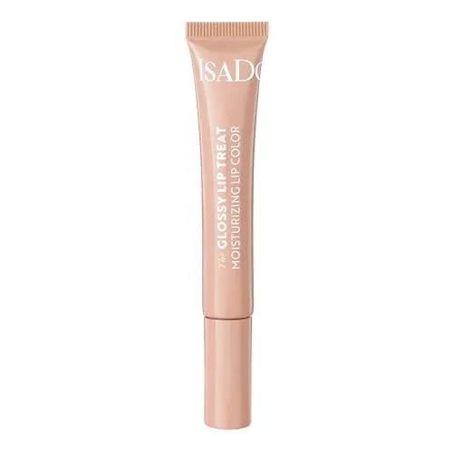 IsaDora Glossy Lip Treat Lipgloss - Pflegender Lip Gloss für volle Lippen - Stimuliert Kollagenbildung - Einzigartiger Glanz ohne zu kleben - Vegan mit Shea-Butter - Cream Rose