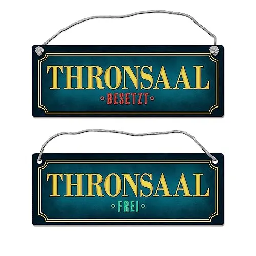 Thronsaal ist frei oder besetzt Toiletten-Wendeschild mit Kordel Klo WC Thron