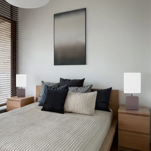 Klassische Tischlampen 2er Set - Keramik & Textil, Braun/Weiß - Tischleuchten für jeden Wohnraum, mit elegantem Design und E14 Fassung für bis zu 40W Leuchtmittel. Ideal für stimmungsvolle Beleuchtung im Schlafzimmer oder Wohnzimmer.