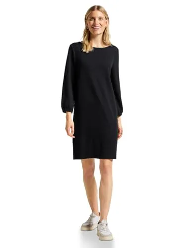 Street One Damen Jersey-Kleid in Unifarbe in schwarz von Street One