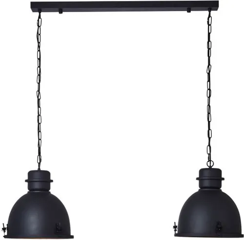 Brilliant Pendelleuchte Kiki, 2-flammig in Schwarz Korund - Moderne Hängelampe für den Innenbereich, höhenverstellbar und dimmbar über Wanddimmer – ideal für stilvolle Akzente in jedem Raum.