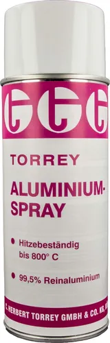 TORREY Aluminium Lack Spray 99% rein - Sprühdose 400 ml, hitzebeständig bis +800°C