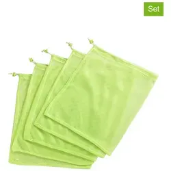 Wenko 5er-Set: Obst- & Gemüsebeutel in Grün - (L)35 x (B)30 cm