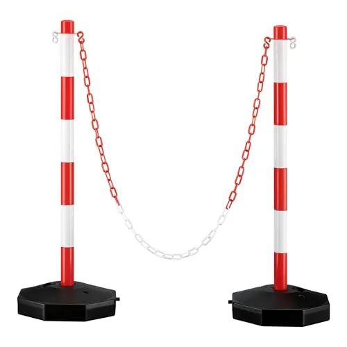 Wiltec Mobile Parkplatz Absperrung mit Kette