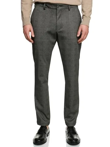 JEFF Herren JFLuca Anzughose Stretchhose | Chino Herrenhose Stretch Stoffhose Check, 34/32