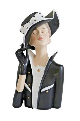 dekotrend.gallery Dekofigur Büste elegante Dame mit Hut im Art Deco Stil