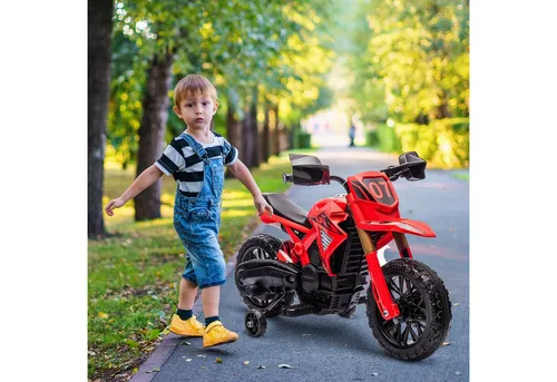 AIYAPLAY 12V Elektro Kinder Motorrad - Elektrofahrzeug für Kinder von 3-8 Jahren, bietet bis zu 1 Stunde Fahrspaß mit Stützrädern für hohe Sicherheit und realistische Motorgeräusche für ein authentisches Fahrerlebnis.
