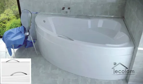 Badewanne Wanne Eckwanne 160 x 100 cm Schürze Ablauf Acryl Handgriffe rechts
