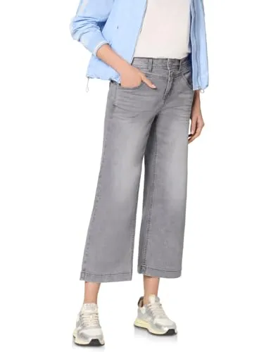 Street One High Waist Wide Leg Jeans im Loose Fit Light Grey