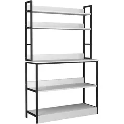 VCM Küchenschrank Unterschrank Küche Mikrowelle Insasi - 161x101x36 cm, pflegeleichte Oberfläche und fünf offene Fächer für viel Stauraum