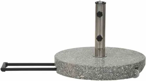 Siena Garden Schirmständer 40 kg mit Griff und Rollen - Sonnenschirmständer aus robustem Granit in Grau, ideal für Stabilität und Mobilität im Garten oder auf der Terrasse.