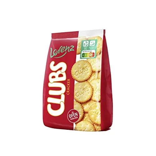 Lorenz Snack World Party Clubs, 200g - Cracker für jede Gelegenheit, ideal zum Dippen, Belegen oder pur genießen. Der legendäre Snack begeistert seit Generationen.