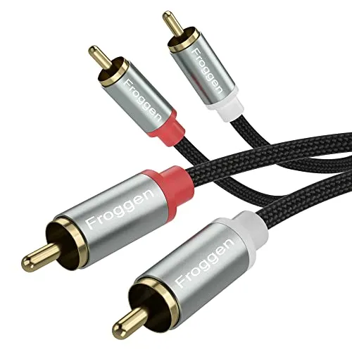 RCA Audio Cable 2 plug to 2 plug 2.15 m for Amplifiers, HiFi Systems, Heimkinosystemen, Subwoofern