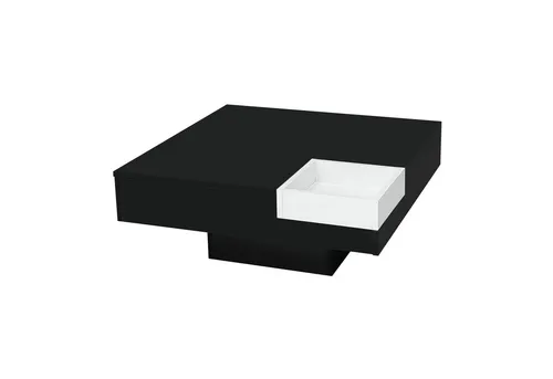 MODFU Couchtisch Wohnzimmertisch Beistelltisch mit herausnehmbarer Aufbewahrungsbox (1-St), Betongrau und Holzfarbe, 72*72*30 cm.