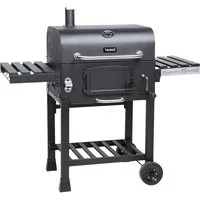 Taino Holzkohlegrill - Hero XL Smoker, Schwarz - Grills & Outdoor-Küchen – Großer Holzkohlegrill mit XL Grillfläche, temperaturregulierbarem Kohlen-Rost und klappbaren Seitentischen für platzsparendes Grillvergnügen.