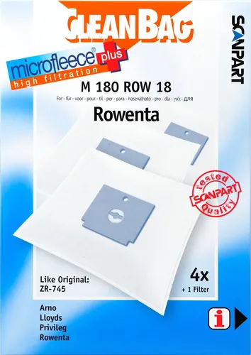 Scanpart CleanBag 4x Staubsaugerbeutel + 1 Filter M 180 ROW 18, Nr. 26.822.091.80