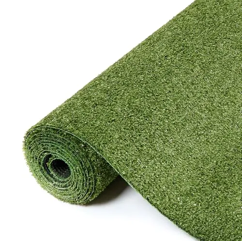 TAPISO Canyoo Rasenteppich Kunstrasen Grün Höhe: 7mm Meterware Kunstrasenteppich Wetterfest Schnelltrocknend Outdoor Balkon Terrasse Garten 100 x 150 cm