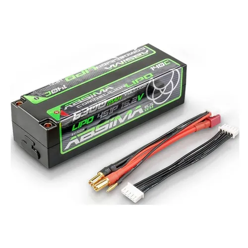 Absima LiPo-Akkupack 15.2V 6300 mAh - Sonstige - Hochleistungs-LiPo-Batterie mit Graphen-Technologie für verbesserte Energiedichte und längeren Lebenszyklus, ideal für den professionellen Modellsport.