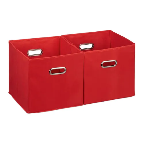 Aufbewahrungsbox Faltbox Regalbox Stoffkiste quadratisch rot 27 L Faltkorb