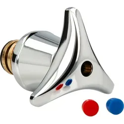 tecuro Hahnoberteil Sanitäroberteil 1/2 Zoll, mit Dreisterngriff, für Armaturen - blau/rot