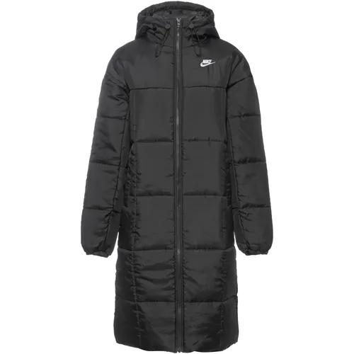 Nike W NSW TF THRMR CLSC Parka Black/White M - Warm und wasserabweisend - Funktionsjacke für Damen mit Nike Therma-FIT-Technologie, die Körperwärme speichert. Ideal für kalte Tage, leicht und bequem, mit verstellbarer Kapuze und wasserabweisendem Finish.