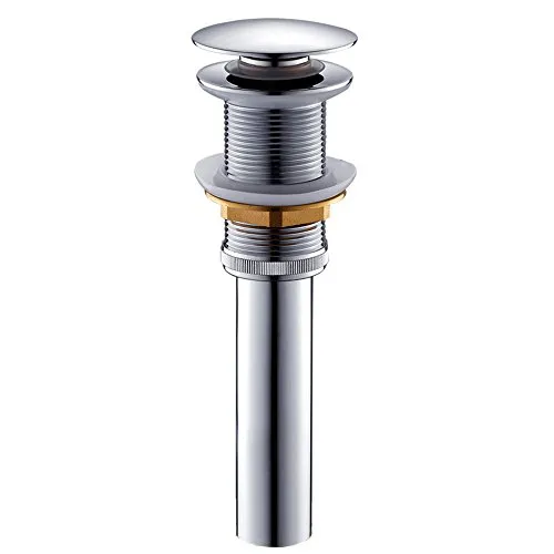 KUNGYO Un-Slotted Basin Waschtischarmatur Push Pop Up Click Clack Maker Stopfen Stopper Ohne Überlauf Ferti (Silber)