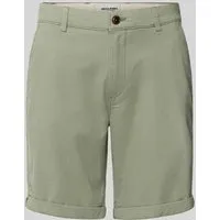 Jack & Jones Chinoshorts JPSTFURY JJSHORTS ANA SN - Grün S - Herren-Shorts mit praktischen Eingrifftaschen, aus elastischem Material für optimalen Tragekomfort, ideal für Freizeit und Sommeraktivitäten.