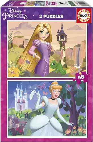 Disney Prinzessin Rapunzel & Aschenputtel Puzzle 2x48 Teile