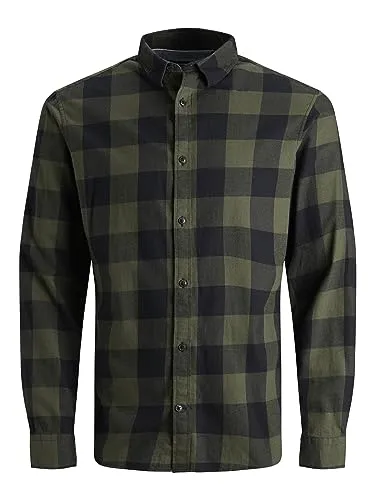 Jack & Jones Langarmhemd - JJEGINGHAM TWILL SHIRT L/S NOOS - Stylisches Langarmhemd aus Twill, ideal für lässige und schicke Anlässe, perfekt kombinierbar für jeden Look.