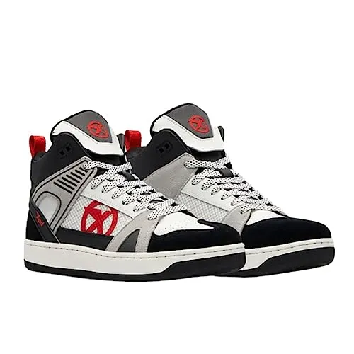 XPD Herren Moto-1 Sneakers - CE-zertifizierte Motorrad-Sneaker in Weiß - Motorradstiefel mit CE-Zertifizierung für optimalen Schutz und Komfort. Ausgestattet mit einem Ortholite Air Compressor Fußbett und einer rutschfesten Michelin Gummisohle.