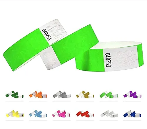 Eintrittsbänder aus Tyvek - Party Einlassbänder, Securebänder, Festival Armbänder, Kontrollbänder für dein Event (Neon Green) 500
