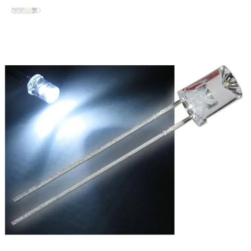 LED 5mm konkav weiß wasserklare Leuchtdioden superhell weiße concave LEDs 50 x