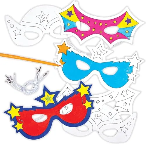 Baker Ross Masken für Kinder EF624 , Weiß, 25 cm in weiß von Baker Ross